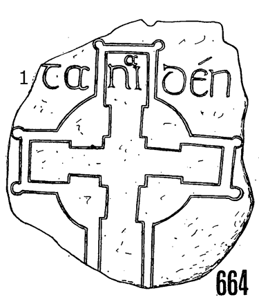 Clonmacnois Runestone 664 - Barony of Garrycastle, County of Offally, Ireland (400 CE)