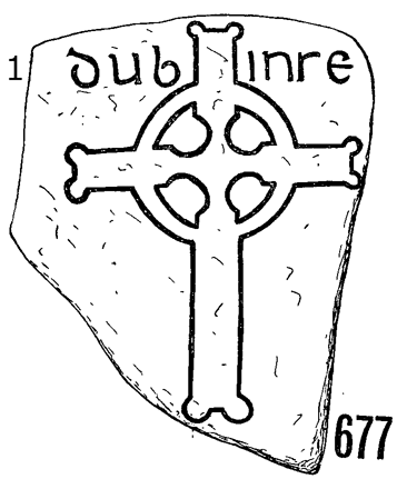 Clonmacnois Runestone 677 - Barony of Garrycastle, County of Offally, Ireland (600 CE)