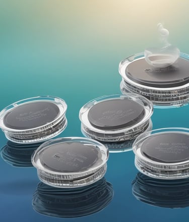 A close-up view of a computer circuit board with numerous integrated circuits, resistors, and capacitors visible. The board has a variety of small components scattered across its surface, including microchips labeled SMOOTH and TDK. The background is a neutral, smooth surface.