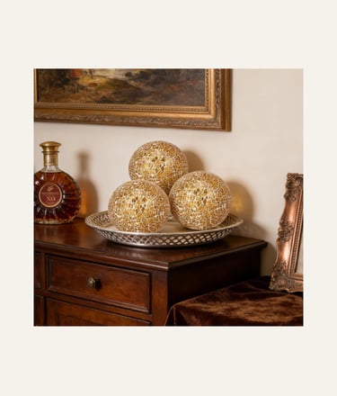 3 Pcs Brown Decorative Glass Balls for Bowls 