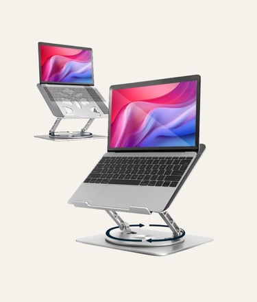 Aoviho 360° Rotating Laptop Stand for Desk Silver