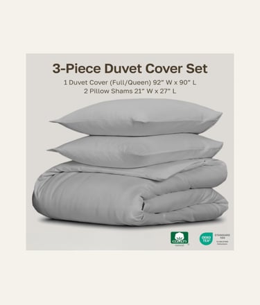 California Design Den 3 Pc Duvet Queen Grey Light 