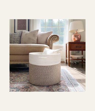 Goodpick 15.8 x 15.8 x 13.8 Inches Blanket Basket - Mele