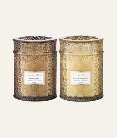 Picture of LA JOLIE MUSE Fall Candles, Sahara Ambre and Ginger & White Musk Scented 