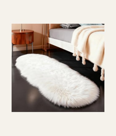 linmopm Faux Fur Rug Sheepskin Shag Fluffy Fuzzy White