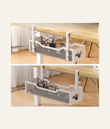 Litwaro Store Under Desk Cable Management Tray No Drill, 13.38 White