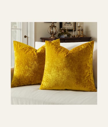 Picture of  Velvet Throw Pillow Covers Set of two in Gold