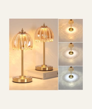 Picture of a Set of two Cordless Table Lamps color Amber