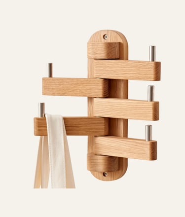 Swivel Coat Rack for Wall Natural 