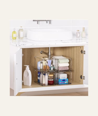 Vtopmart 4 Pack Large Stackable Storage Drawers Clear 