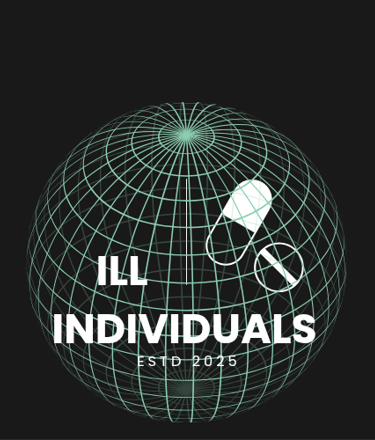 an original design of a globe and pill that is used on some ill individuals merch