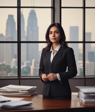 A neat workspace with printed legal agreements, a pen, and a cup of coffee.