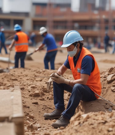A focused professional in a modern office, collaborating with a leadership team around a strategy whiteboard.