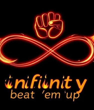 a person holding a sign that says infinity infinity