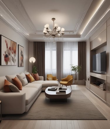 Modern architectural structures are seen next to a large body of water under a blue sky with scattered clouds. The buildings have a futuristic design with curved roofs and glass panels, and a person is standing next to the water, possibly for maintenance.