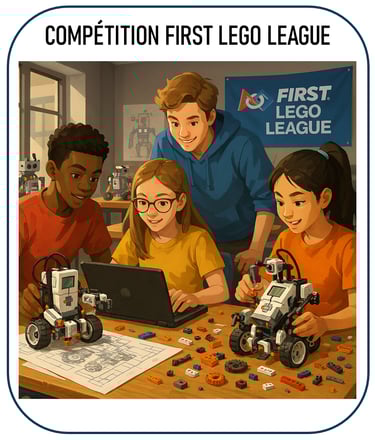 photo illustrant des jeunes préparant la compétition FIRST LEGO League : un groupe d’adolescents aut