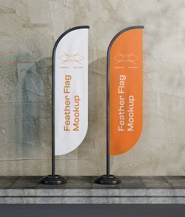 Drapeaux publicitaires sur pied