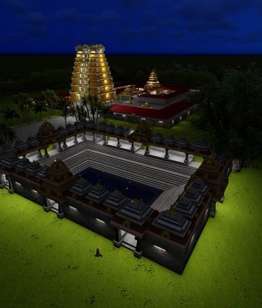 Rendered image of a Manjunatha temple