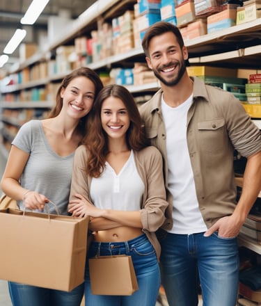 a man riding a skateboard down a street next to tall buildings