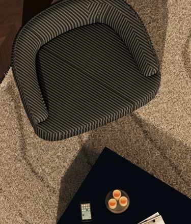 Luxury living room seating detail Dubai