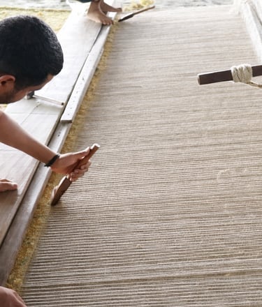 Handwoven Flatweave production on loom