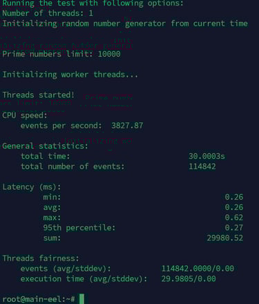 amd epyc 9754 1 thread sysbench output