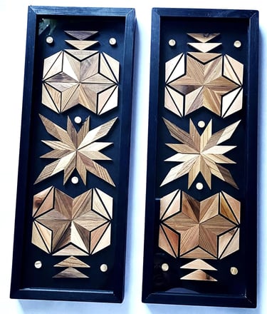 Contemporary Geometric Wall Art, Bar Wall Art, Wooden Mosaic, Wall Decoration, Modern Wooden Art for