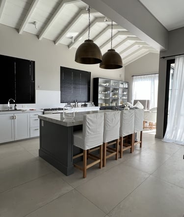 a kitchen with a large island and a large kitchen