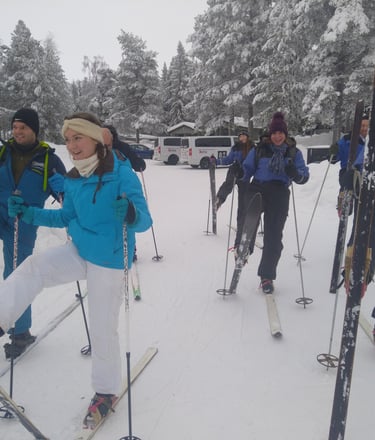 un tour en ski en Laponie