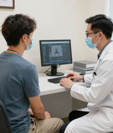 Specialist seeing patient for routine quarterly follow-up appointment.