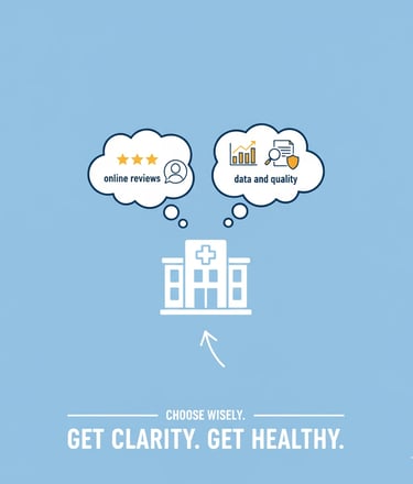 Dr. Konain Muhammad, MBBS, analyzing online reviews and technical data to evaluate hospital quality