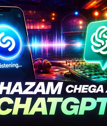interface de inteligência artificial identificando música com tecnologia estilo Shazam