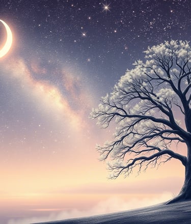 a person sitting on a hill with a tree
