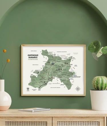 Carte géographique Gapençais Durance Hautes-Alpes / Zérocinqdesign