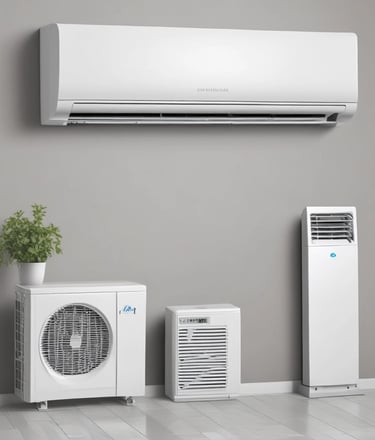 A technician performing an air conditioning installation in a commercial space.