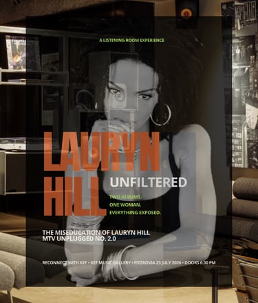 Lauryn Hill: Unfiltered listening-room artwork for Reconnect with KEF at KEF Music Gallery London