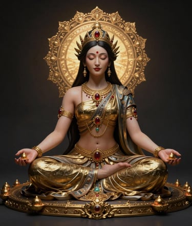 A serene image of a person meditating surrounded by soft glowing energy patterns symbolizing tantric healing.