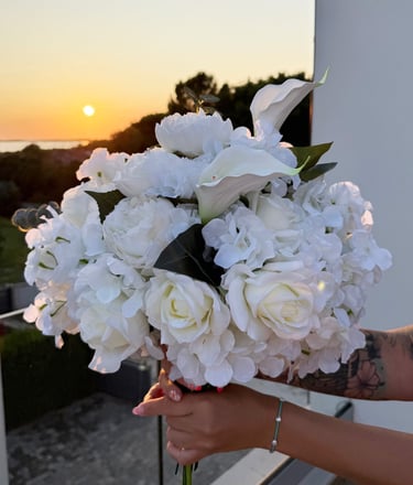 virágcsokrok, esküvői dekoráció