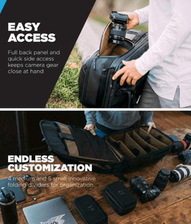 Nomatic lightweight travel backpack for photography equipment