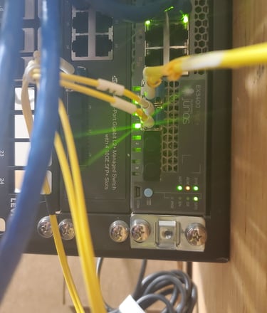 network switch mounted on board