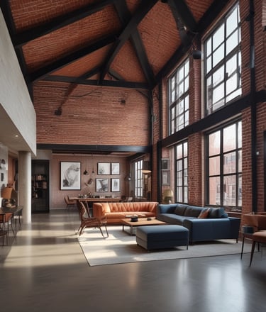 A stylish living room with contemporary furniture.