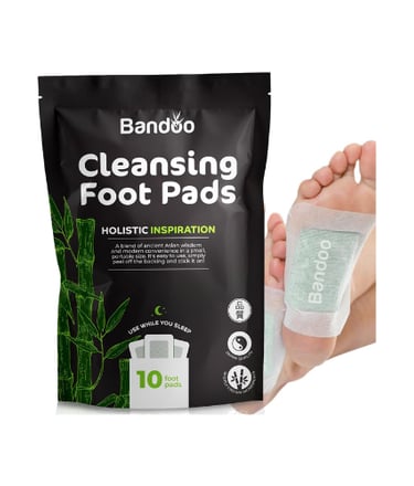 detox foot pads, foot detox patches, natural bamboo foot cleansing pads