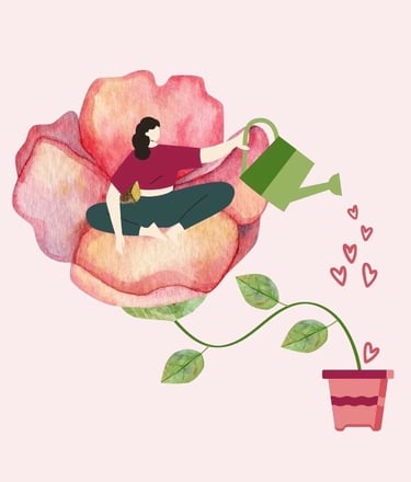 voyage intérieur - femme qui nourrit ses racines