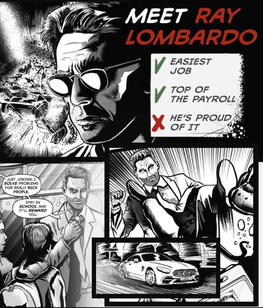 Ray Lombardo portrait, protagonist of Fatal-Ray series