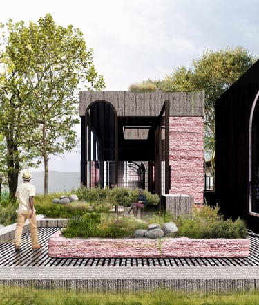 This image displays the exterior of the eye hospital project in Scotland, United Kingdom. 