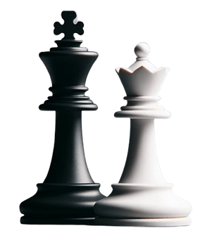 le roi et la reine au jeu d'échecs