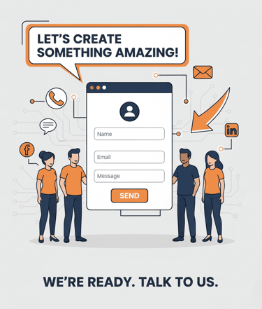 digital marketing contact form illustration – Addsnim Digital