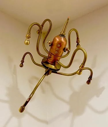 Eight-tentacled creature created by Santa Barbara assemblage artist Tal Avitzur.