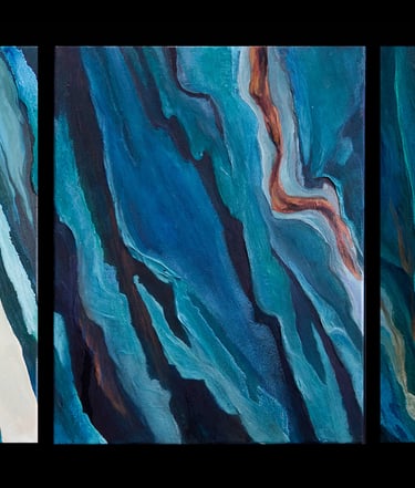 "Blue Runoff" Acrylic and Geon 90 $875