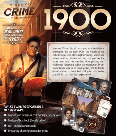 I was responsible to design layout and graphic art of rulebook and physical components